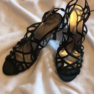 Nine West strappy black heels